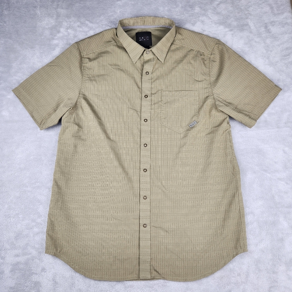 5.11 Tactical Mens Shirt Aerial Short Sleeve Beige Size M Medium
